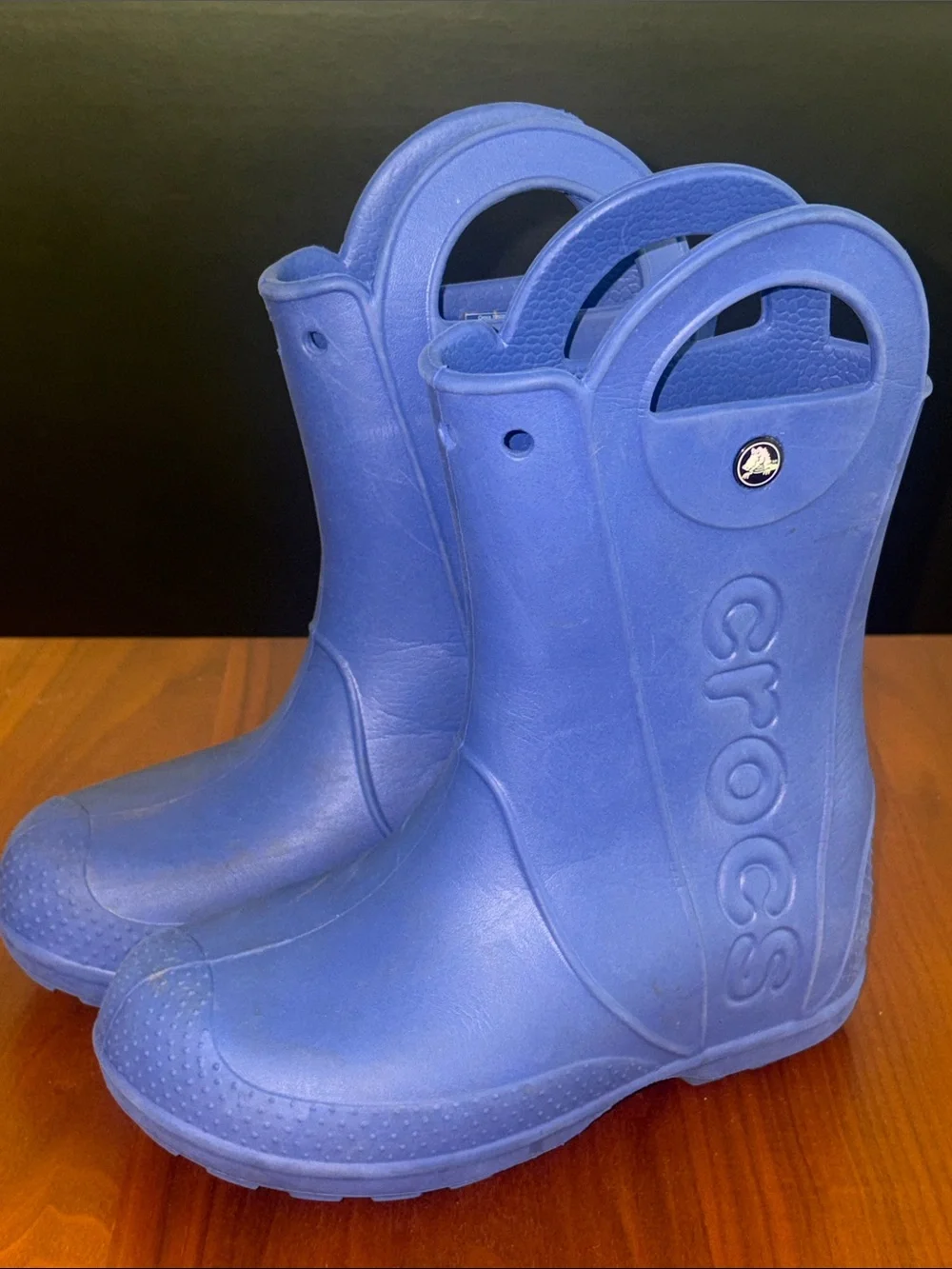 CROCS, Blue Rain Boots, size 2